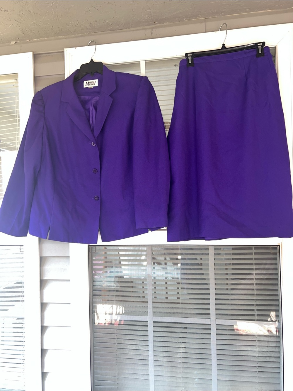 Morgan Miller Vibrant Purple Two-Piece Skirt Suit